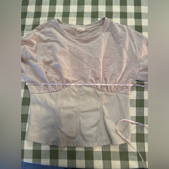 Anthropologie Women’s Pilcro Faux Leather Corset Sweater - Picture 13 of 15